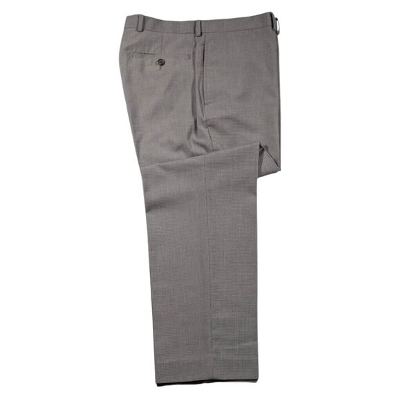 Ralph Lauren Mens Dress Pants Gray Check Poly Rayon Straight Flat Front 34x30 - Picture 2 of 7